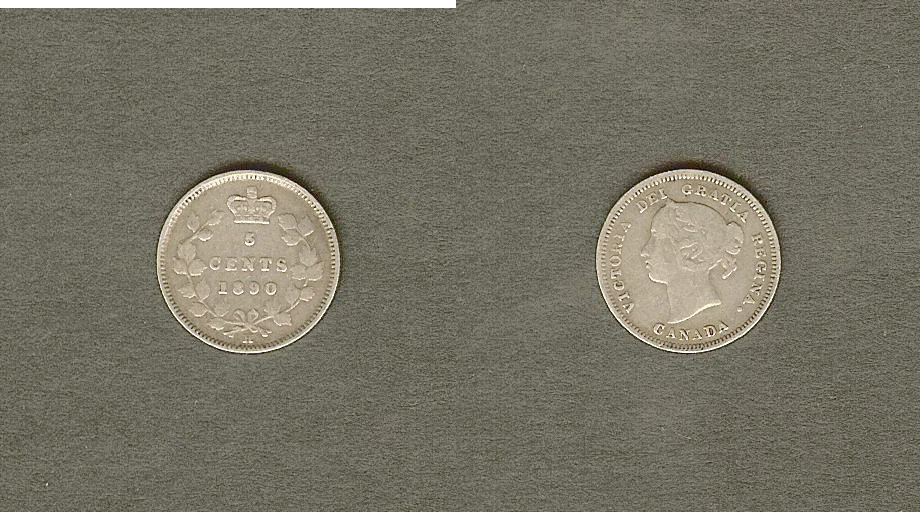 CANADA 5 Cents Victoria 1890H TB+